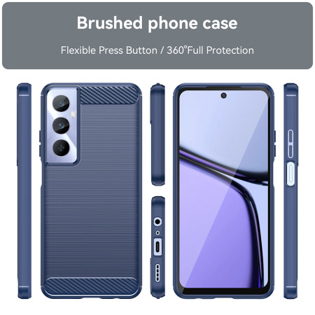 Husa Carbon Anti-Soc pentru Realme C65 - Protectie Premium Blue | Tech Protects