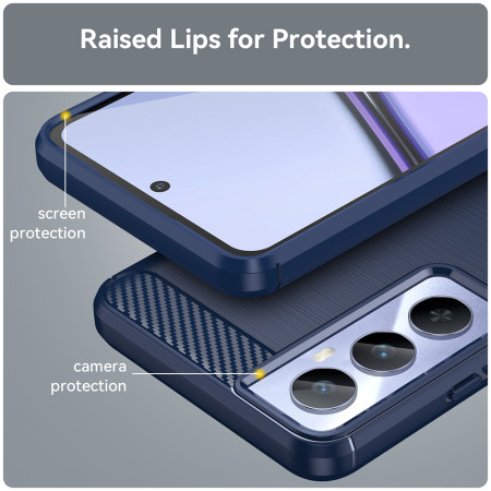 Husa Carbon Anti-Soc pentru Realme C65 - Protectie Premium Blue | Tech Protects