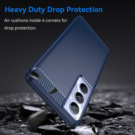 Husa Carbon Anti-Soc pentru Realme C65 - Protectie Premium Blue | Tech Protects