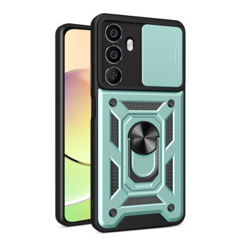 Husa pentru Realme C65, CamShield Protectie Camera, Inel Magnetic, Slide si Snap, Green