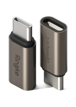 Adaptor Lightning la Type-C, cu Functia OTG, 480Mbps, 27W (set 2) - Ringke - Gunmetal