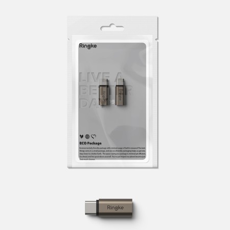 Adaptor Lightning la Type-C, cu Functia OTG, 480Mbps, 27W (set 2) - Ringke - Gunmetal