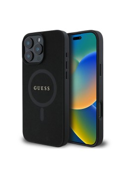 Husa pentru iPhone 16 Pro - Guess Saffiano Classic Logo MagSafe (GUHMP16LPSAHMCK) - Black