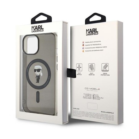 Husa pentru iPhone 15 / iPhone 14 / iPhone 13 - Karl Lagerfeld IML MagSafe (KLHMP14SHFCKNOK) - Ikonik