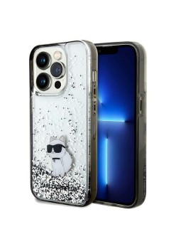 Husa pentru iPhone 14 Pro Max - Karl Lagerfeld Hardcase Liquid Glitter (KLHCP14XLKCNSK) - Transparent Choupette